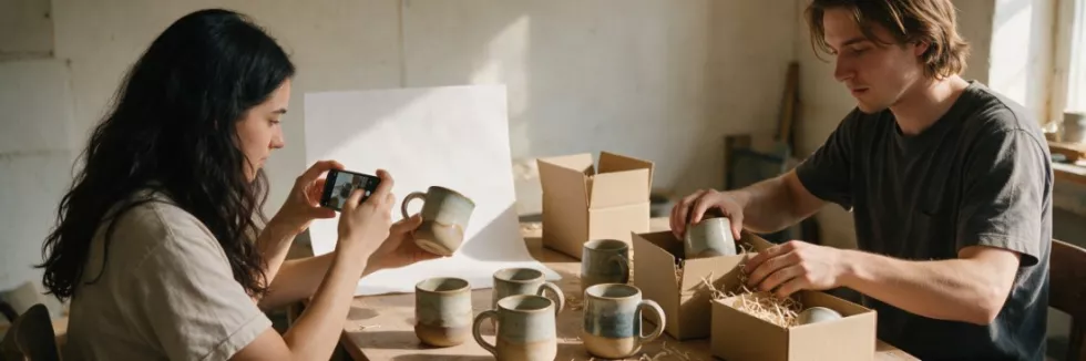 students-photographing-and-packing-products-for-an-online-shop