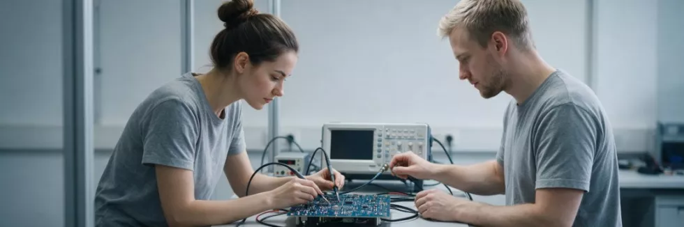 electronics-engineers-measuring-a-prototype-circuit-board