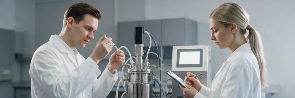 biotechnologists-sampling-a-bioreactor-in-a-lab-test