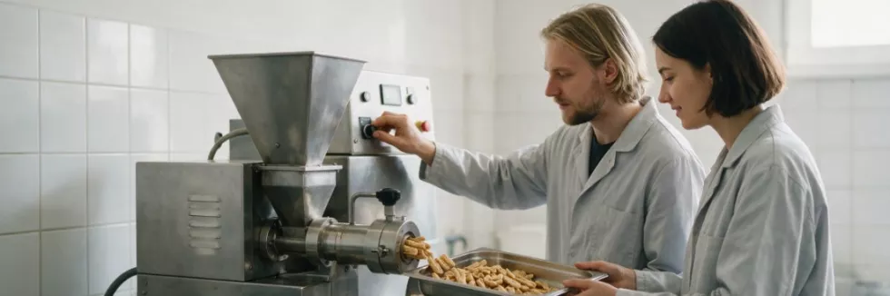food-scientists-testing-plant-based-snacks-on-an-extruder