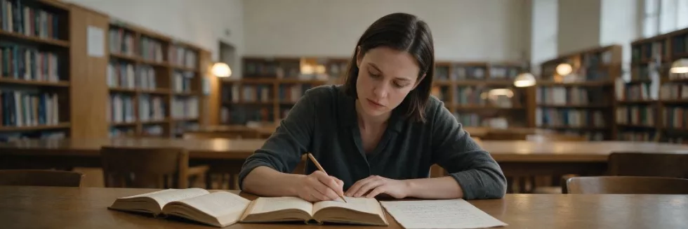 english-studies-graduate-annotating-manuscript-in-library-test