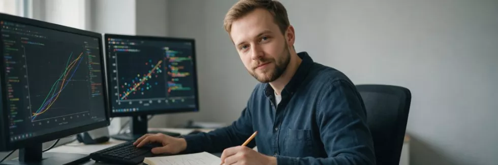analyst-building-econometric-models-on-two-monitors