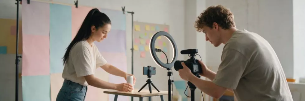 marketing-students-filming-product-content-in-a-creative-studio