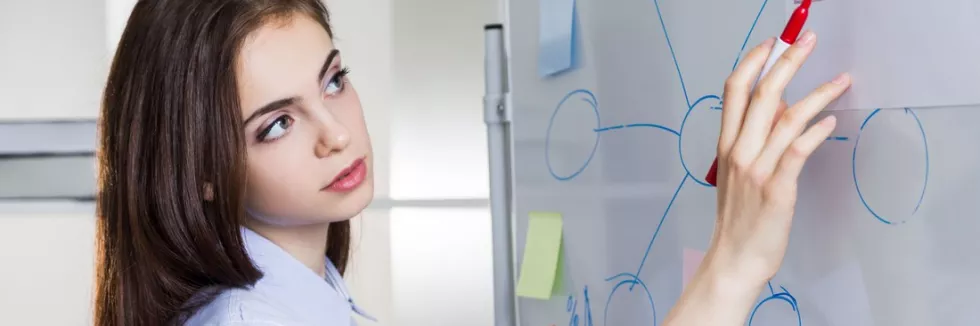 Business-Process-Analysis-test-woman-drawing-charts-on-whiteboard