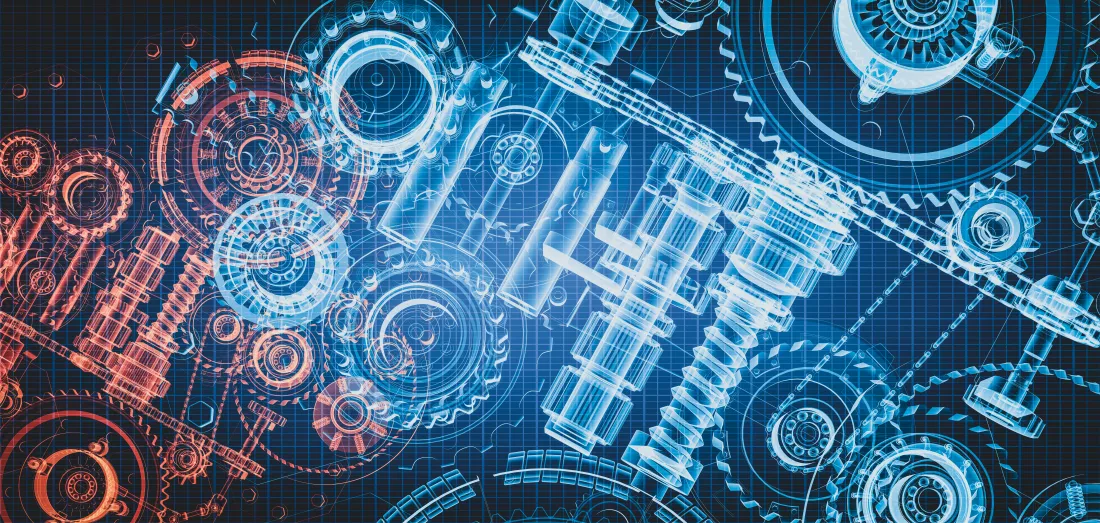 blueprint-project-engine-design-with-gears