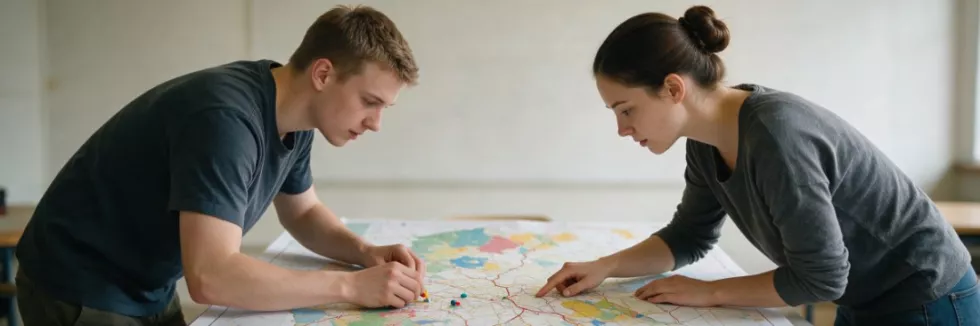 students-planning-a-crisis-response-on-a-map