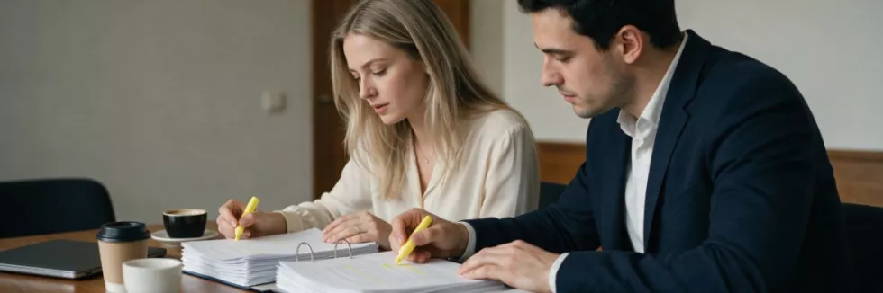law-graduates-reviewing-contract-binders-at-a-table