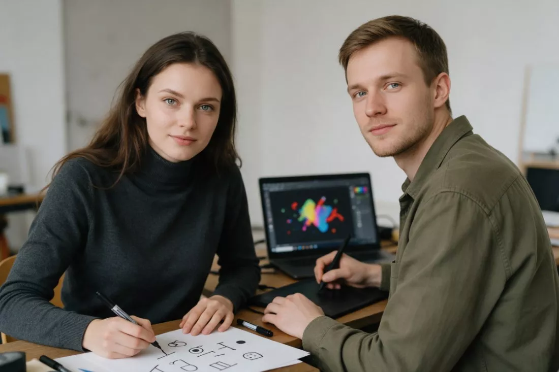studenci-projektuja-piktogramy-na-papierze-i-tablecie
