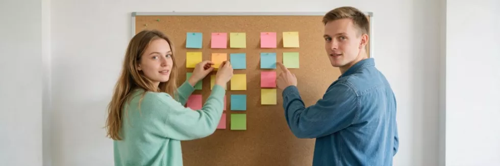 students-planning-a-project-with-sticky-notes-on-a-board
