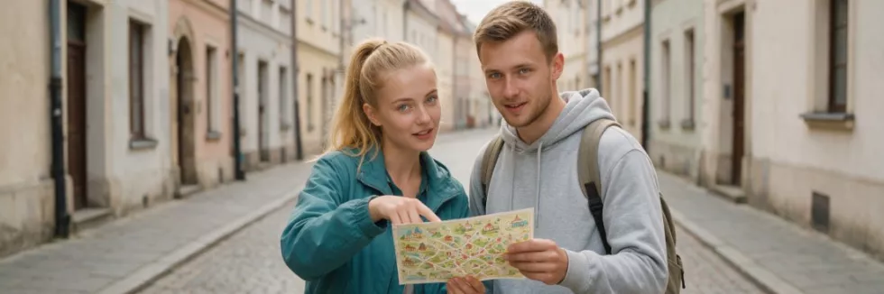tour-guide-showing-a-visitor-a-map-in-an-old-town